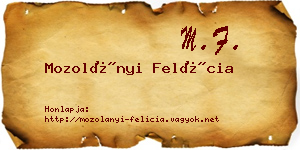 Mozolányi Felícia névjegykártya